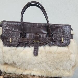 Chic Vintage Condotti Brown Leather and Real Fur
